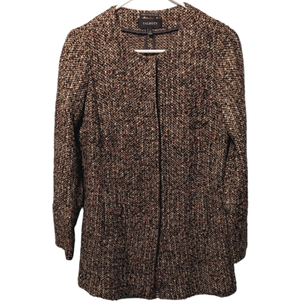 Talbots Brown Tweed Coat 2